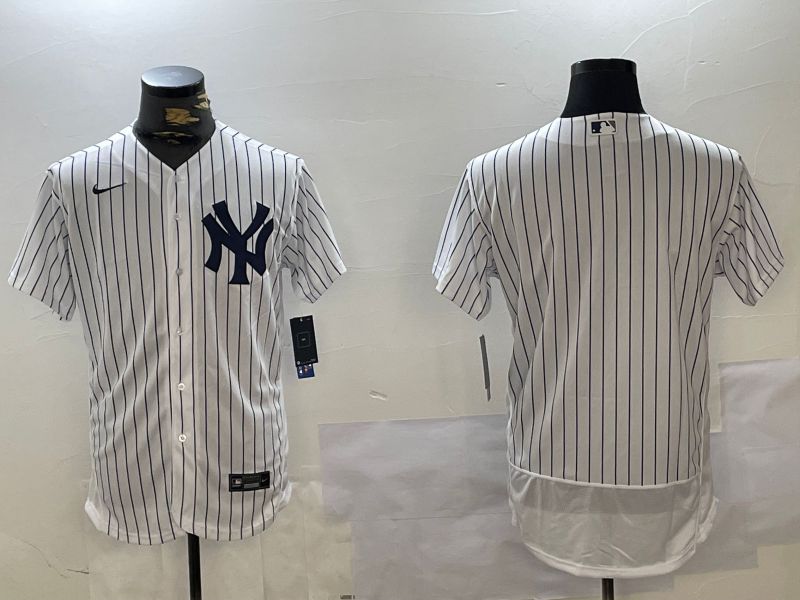 Men New York Yankees Blank White stripe Elite 2024 Nike MLB Jersey style 1016